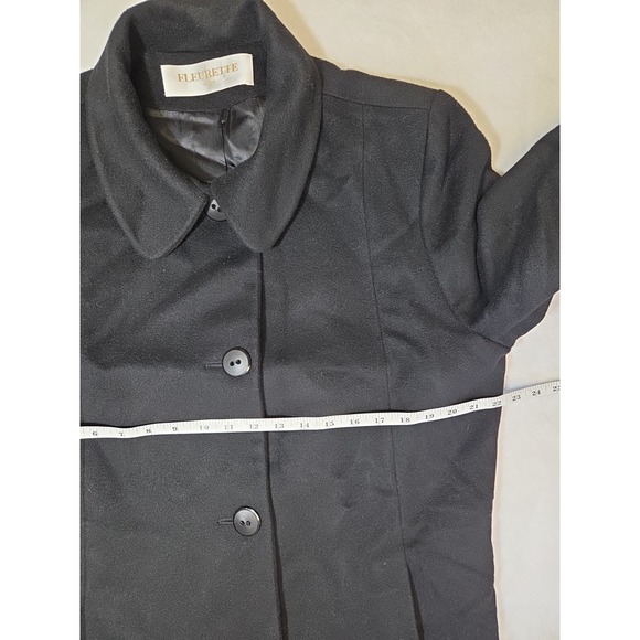 Fleurette Wool Cashmere Long Coat Sz 16 Preppy Minimalist Luxury Staple Classic - Picture 9 of 14